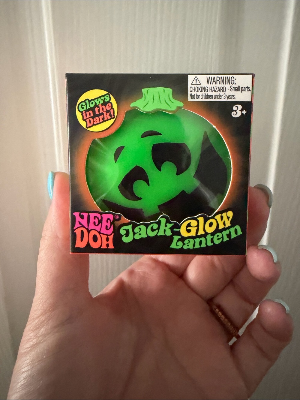 Nee Doh Jack-Glow Lantern - Green Glow Pumpkin Toy